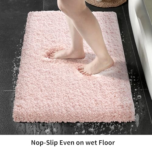 Disolla Sakura Pink Bathroom Runner Rug 24x70, Plush Extra Large Bath Mat - Image 3