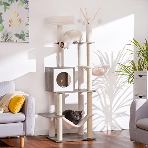 Hey-brother Wooden Cat Tree Tower - Image 2