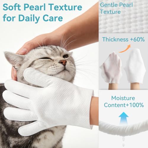 Pet Glove Wipes for Dogs & Cats, Grooming Bath Wipes - Image 3