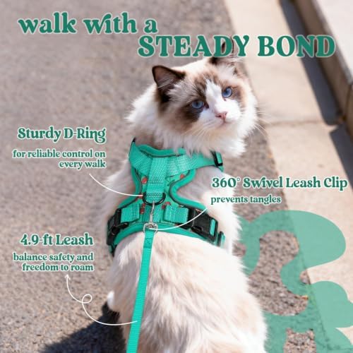 rabbitgoo Cat Harness and Leash Set, Escape Proof Vest, Cherry Grove - Image 5