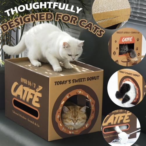 Cardboard Cat Scratcher House, Corrugated Scratching Pad - Image 2