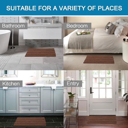 H.VERSAILTEX 2 Piece Bathroom Set Extra Thick Chenille Striped Pattern Bath Rugs - Image 6