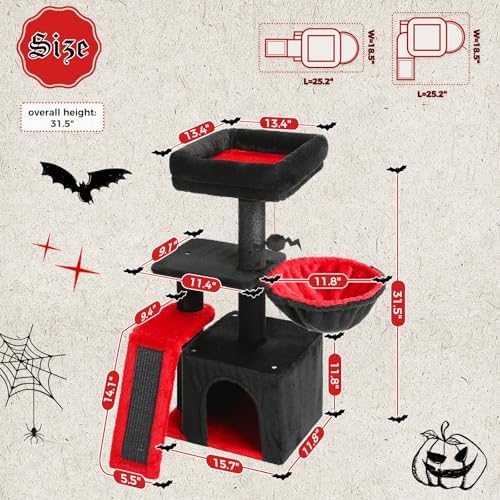 PETEPELA Cactus Cat Tree for Kittens & Small Cats, 32in Cat Tower - Image 3