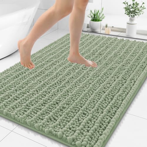 Smiry Bathroom Rugs 48X32, Extra Soft Rubber Backing Chenille Bath Mats by Smiry