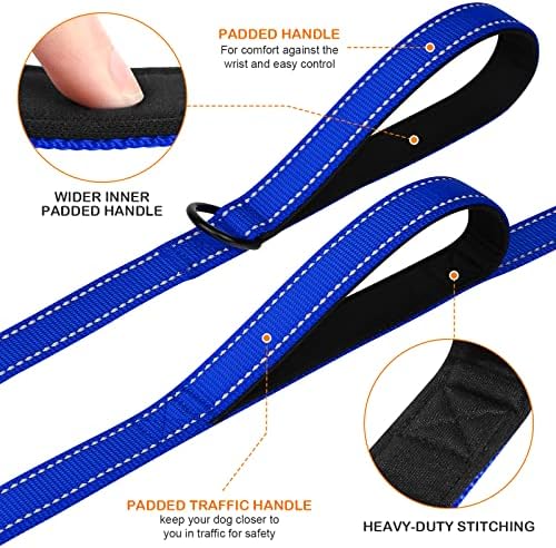 Joytale Dog Leash for Large Dogs that Pull, Double Handle, Royal Blue - Image 3