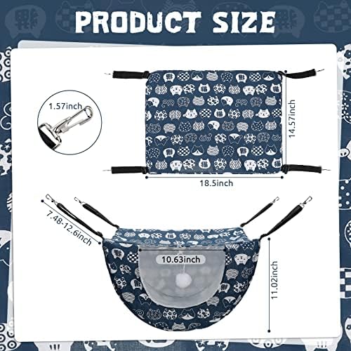 Unittype 2 Pieces Cat Cage Hammock Hanging Pet Bed, 2 Styles - Image 2