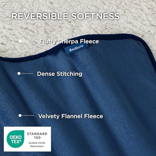Bedsure Waterproof Blanket for Bed Soft Sherpa Fleece Throw, Queen 90x86 - Image 3