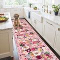 Pink Garden Floral Hallway Runner Rug 2x10 by WelcometoBabovid