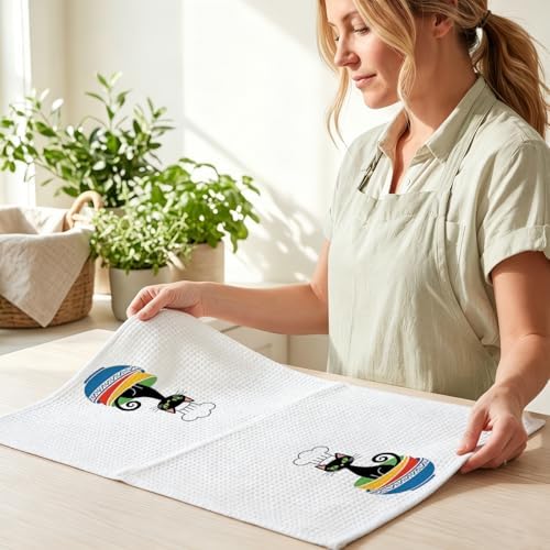 4 Pcs Cute Cat Kitchen Towels 24x14 Inch, Cats Gifts Reusable Dish Towels - Image 6