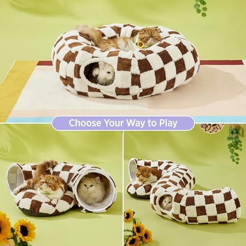 Lesure Donut Cute Jacquard Cat Tunnel Bed Kitten Toys - Image 2