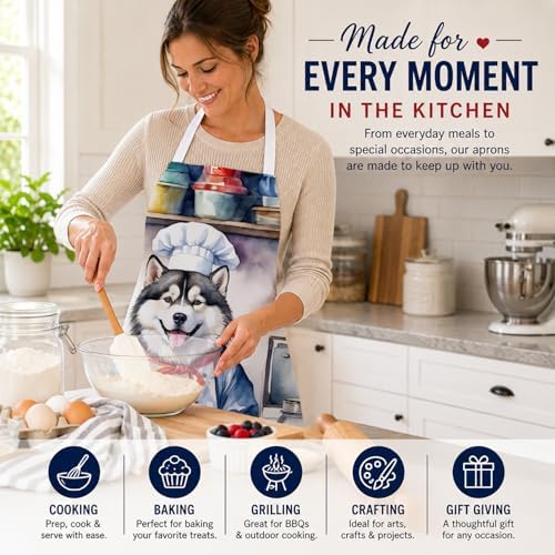 Caroline's Treasures Alaskan Malamute The Chef Apron Cooking Kitchen Server - Image 6