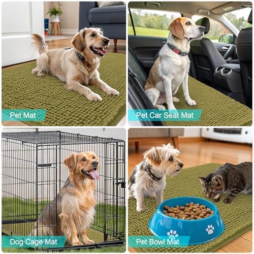 OLANLY Dog Door Mat for Muddy Paws 30x17, Super Absorbent Chenille Mud Mat - Image 7