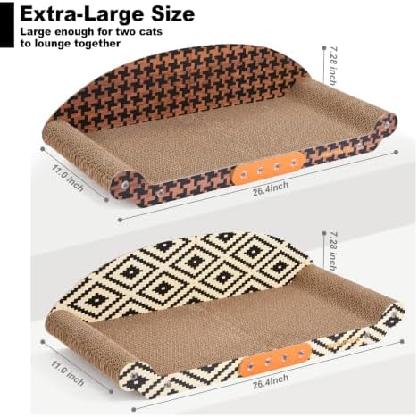 2-Pack 26.4-Inch Cat Scratching Board Bed, Scratch Pad - Image 4