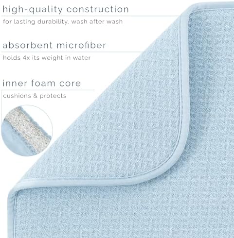 S&T INC. Dish Drying Mat, Sky Blue - Image 3