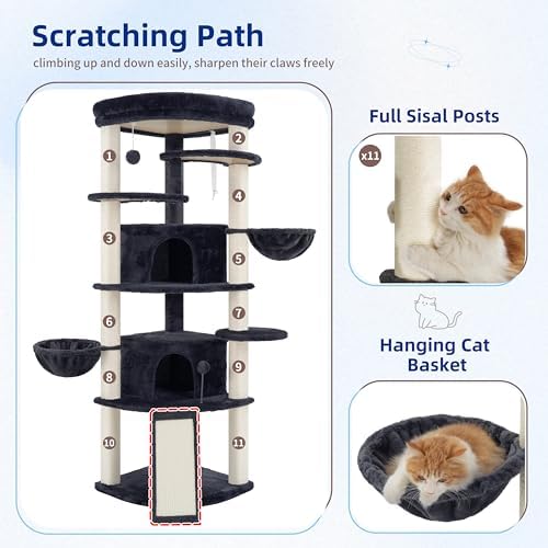 Gitelsnour Corner Cat Tree, All Sisal Multi-Cat Scratching Posts GCT035G - Image 5