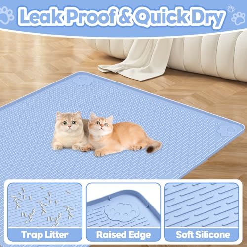 Silicone Cat Litter Mat for Litter Box 34”x22” Large Cat Mat - Image 3