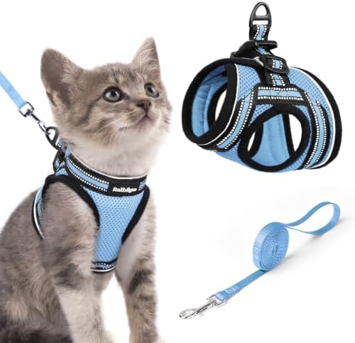 rabbitgoo Cat Harness and Leash Set, Step-in Soft Vest, Light Blue by rabbitgoo