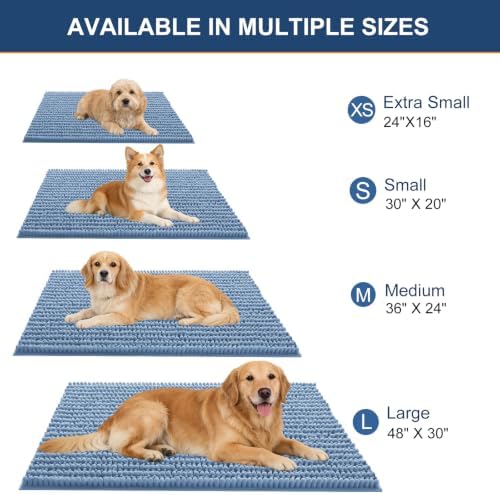 OLANLY Dog Door Mat for Muddy Paws 30x20, Ultra-Absorbent Chenille Mud Mat - Image 2