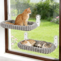 Zoratoo 2PC Cloud-Cuddle Cat Window Perch, Foldable Cat Hammock, L Grey by Zoratoo