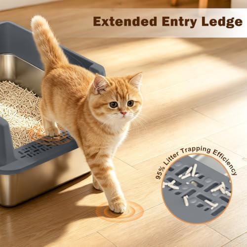 AIPERRO Small Stainless Steel Cat Litter Box - Image 6