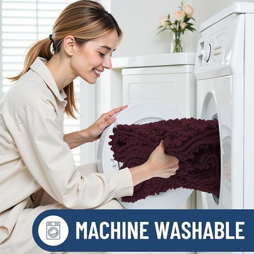 Smiry Bathroom Rugs 36X24, Extra Soft Rubber Backing Chenille Bath Mats - Image 6