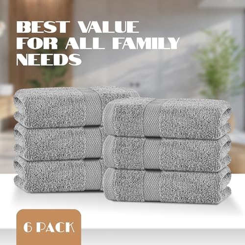 Wealuxe Light Gray Hand Towels 16x27 - Image 4