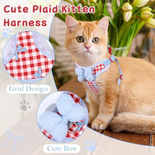 Cat Harness and Leash Set, Escape Proof Soft Vest Walk Red Small - Image 4