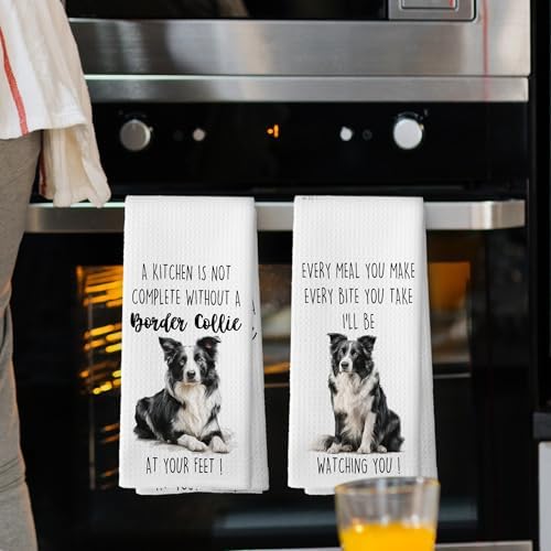 Border Collie Dog Kitchen Towels Set of 2, Funny Dog Kitchen Decor, Dogs Gifts - Image 2