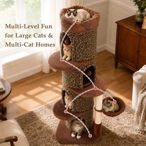 MUTTROS 68.5" Leopard Print Cat Tree Tower - Image 6
