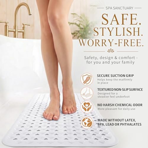 Yimobra Shower Mat, Bathtub Mat Non Slip, Big Drain Holes - Image 4