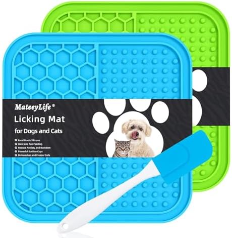 MateeyLife 2PCS Small Lick Mat for Dogs and Cats, Licking Mats for Dog Anxiety by MateeyLife