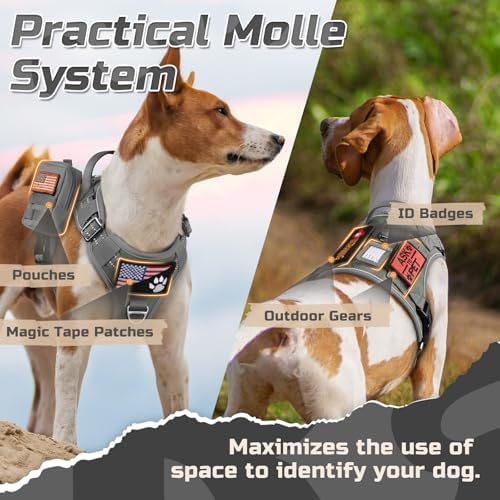 rabbitgoo Tactical Dog Harness for Small, No Pull Military Service Vest - Image 3