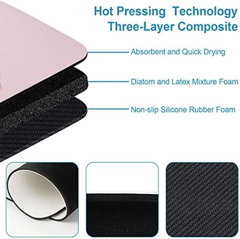 YISUMEI Flower Pink Flamingo Bathroom Mat, Non-Slip Super Absorption Bath Carpet - Image 5