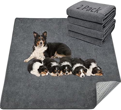 LOOBANI Washable Pee Pads for Dogs, 2 Pack Fast Absorbent Dog Mats by LOOBANI