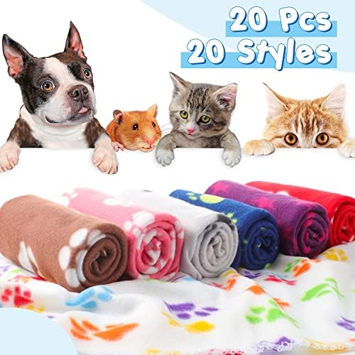 Eccliy 20 Pcs Puppy Blanket Fleece Pet Dog Throw, 39 x 28 Inch - Image 3