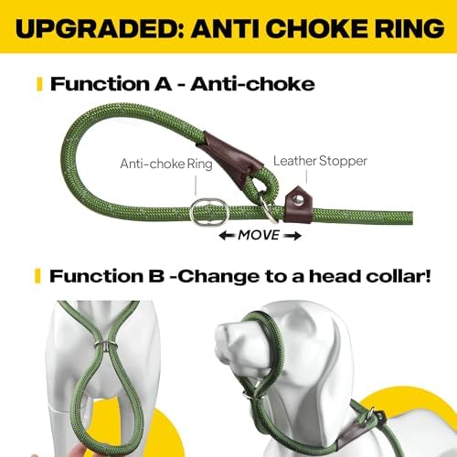 Fida Durable Slip Lead Dog Leash, 6 FT x 3/8" Dog Training Leash - Image 2