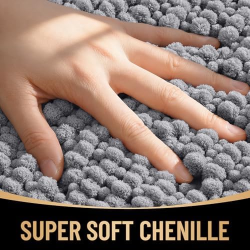 OLANLY Thick Chenille Bathroom Runner Rugs 47x20, Absorbent Bath Mat - Image 2