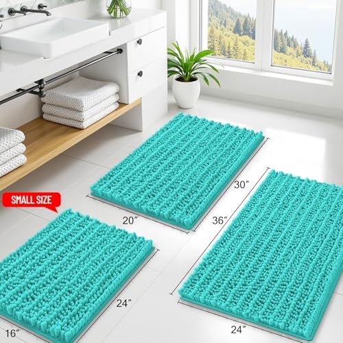 Smiry Bathroom Rugs 36X24, Extra Soft Rubber Backing Chenille Bath Mats - Image 2