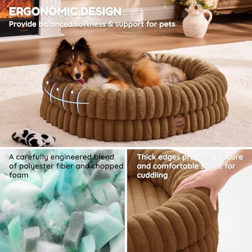 ChiXnuggle Orthopedic Dog Bed, Washable Cover, Faux Fur Bolster Pet Couch - Image 5