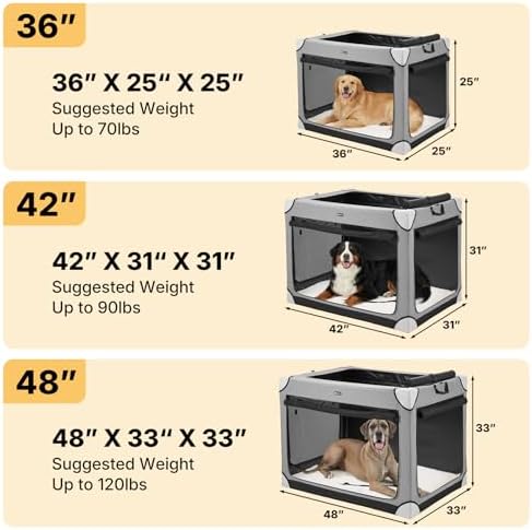 Veehoo 48" Collapsible Dog Travel Crates Portable Dog Kennel - Image 2