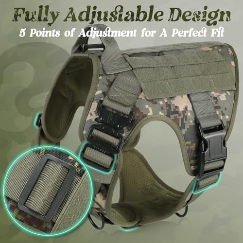 rabbitgoo Tactical Dog Harness for Medium, Heavy Duty Military No Pull Vest - Image 6