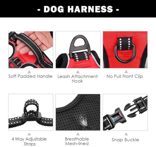 PHOEPET No Pull Dog Harnesses for Small Dogs Reflective Adjustable - Image 5