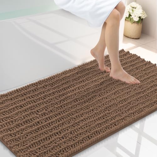 Smiry Bathroom Rugs 44X24, Extra Soft Rubber Backing Chenille Bath Mats by Smiry