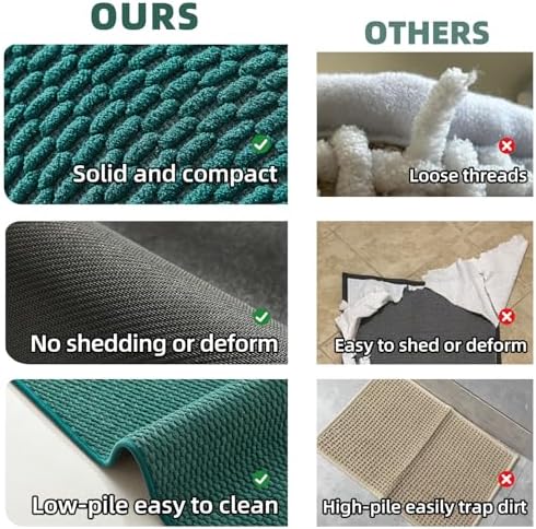 TYUU Bathroom Rugs Non Slip Washable, Super Absorbent Thin Bath Mat Quick Dry - Image 5