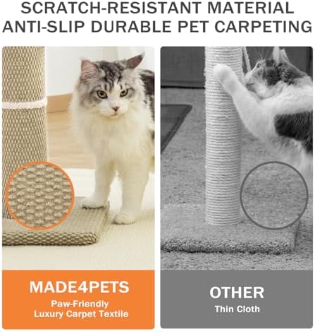 Made4Pets Tall Cat Scratching Post, Carpet Scratcher - Image 5