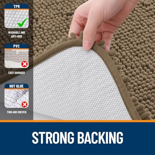 OLANLY Bathroom Runner Rugs 59x20, Extra Soft Absorbent Chenille Bath Rugs - Image 6