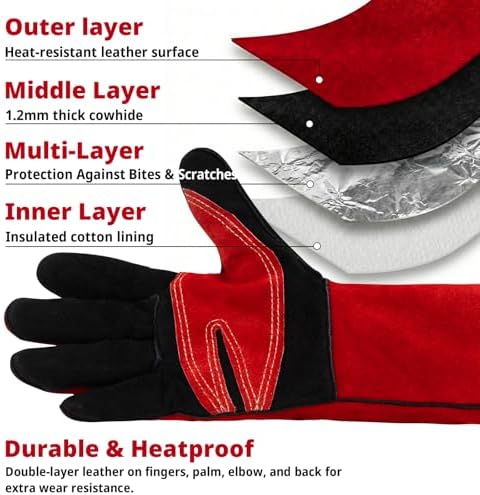 vclpower Animal handling Gloves 16-inch Leather - Image 6