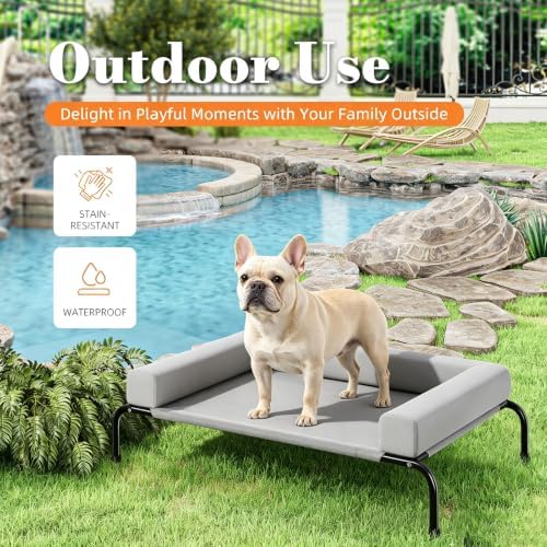 Simple Trending Elevated Dog Bed, Medium Dog Outdoor Cot, 36.5"x23.5" - Image 4