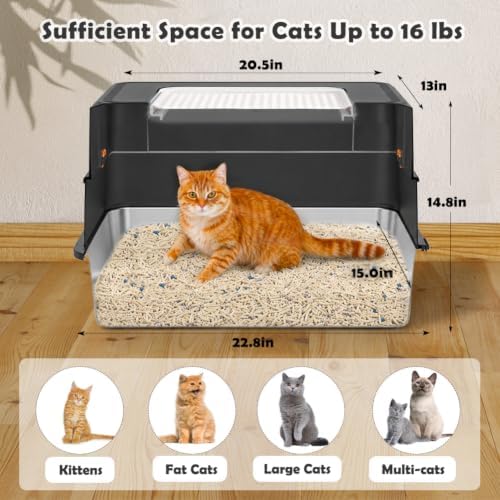 Vivifying XL Stainless Steel Cat Litter Box - Image 2