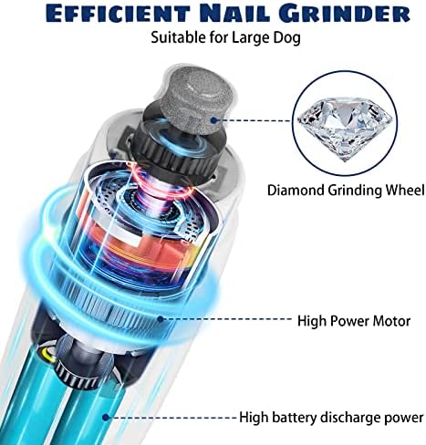 Dog Nail Grinder with 5 LED Shadow Free Light, Dog Nail Trimmer Protect Pet - Image 3